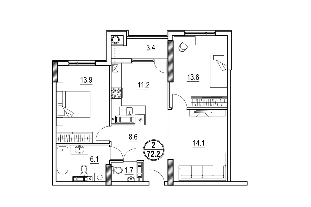 apartament 72.2