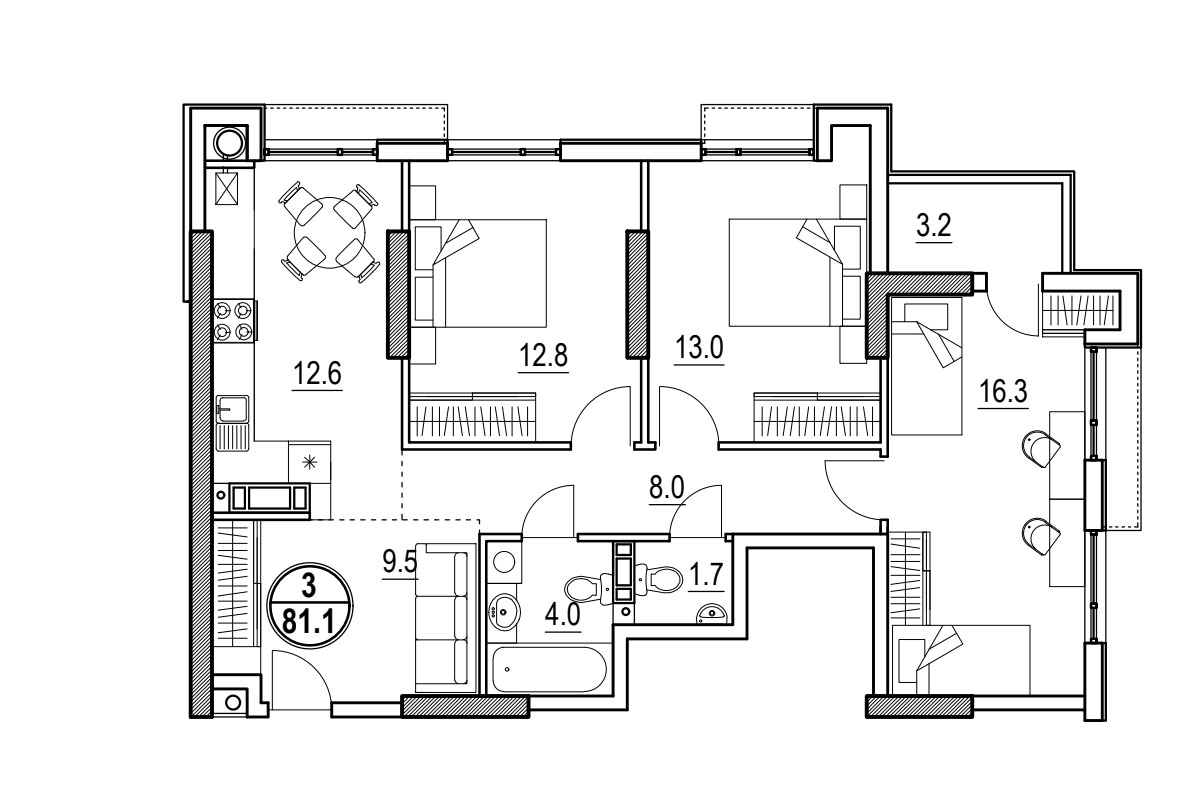 Apartament 81m